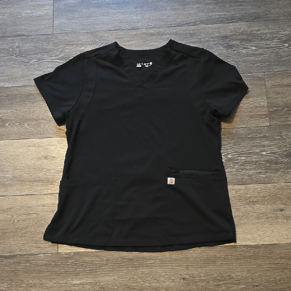 Carhartt Women's Medium Short Sleeve Black Scrub Top